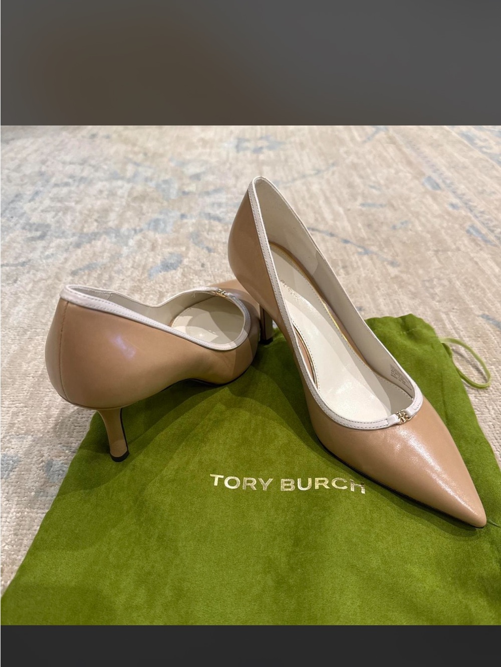 Tory Burch Women's Pointed-Toe Nude Pumps - Cantucci Color - Picture 2 of 7